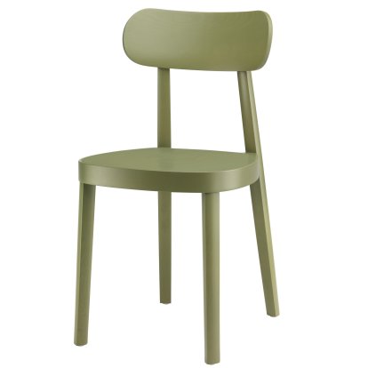 118 / 118 M Chair, Olive green stained beech, Moulded plywood seat