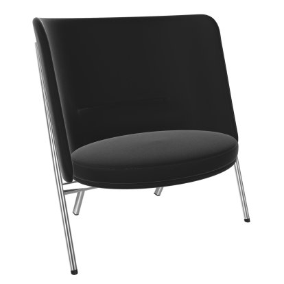 D70 Lounge Chair, Fabric cavalry cloth - black, Chrom