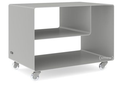 Trolley R 106, Self-coloured, Aluminium white (RAL 9006), Transparent castors