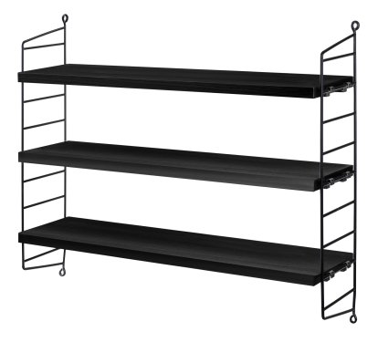 String Pocket Shelf, Black ash veneer