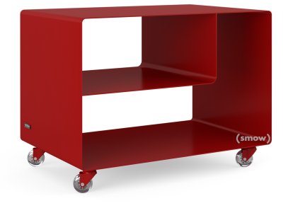 Trolley R 106, Self-coloured, Ruby red (RAL 3003), Transparent castors