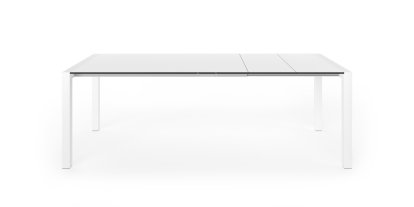 Sushi Dining Table, Fenix white with black edge, L 150-224 x W 90 cm, Aluminium with white lacquer