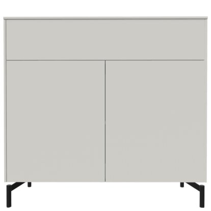 Aventa Sideboard with Door and Drawer, 120 cm, 4 Height grids, Melamine white, Metal feed
