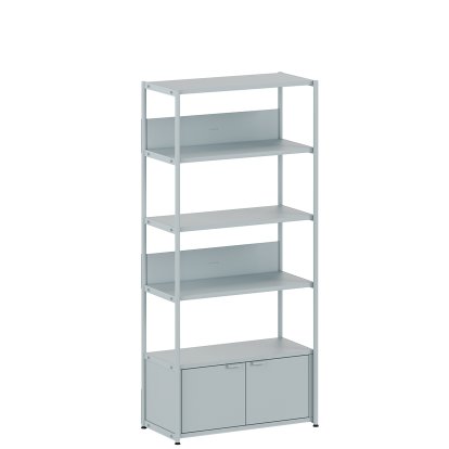 Unit Shelf Steel, 180 cm, 1 x double door, Pale blue