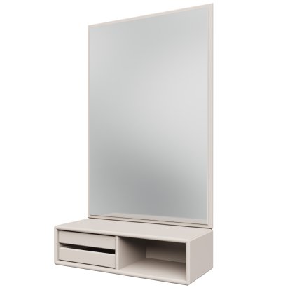 Glance Mirror with Shelf, Oat