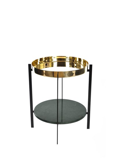 Deck Table, Brass, Green Indio