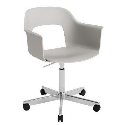 Layout 241 Swivel Armchair, Sky grey, Polished aluminium