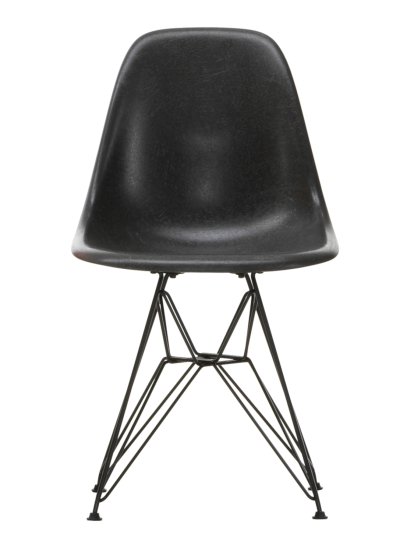 Eames Fiberglass Chair DSR, Eames elephant hide grey, Powder-coated basic dark smooth