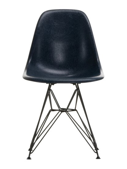 Eames Fiberglass Chair DSR, Eames navy blue, Powder-coated basic dark smooth