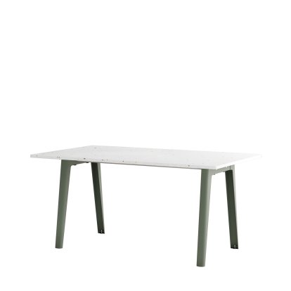 New Modern Dining Table Rectangular, Metal/Recycled Plastic, 160 x 95 cm, Eucalyptus grey