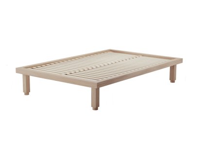 Kaya Bed, 160 x 200 cm (Medium), Waxed oak with white pigment