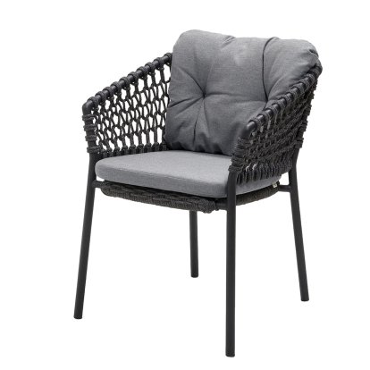 Ocean Chair, Open soft Rope – Dark grey, Natté - Grey