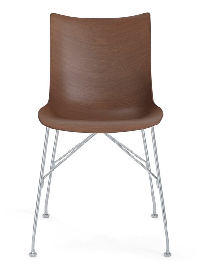 P/Wood Chair, Dark beech, Chrome