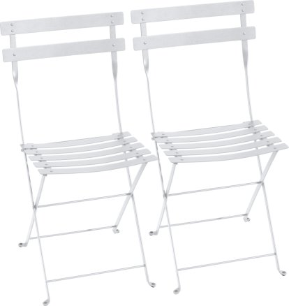 Bistro Folding Chair Set of 2, Cotton white