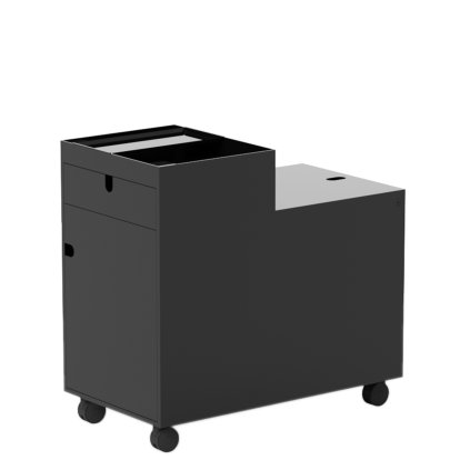 Next Roll Container, H 57 cm, Black, With door