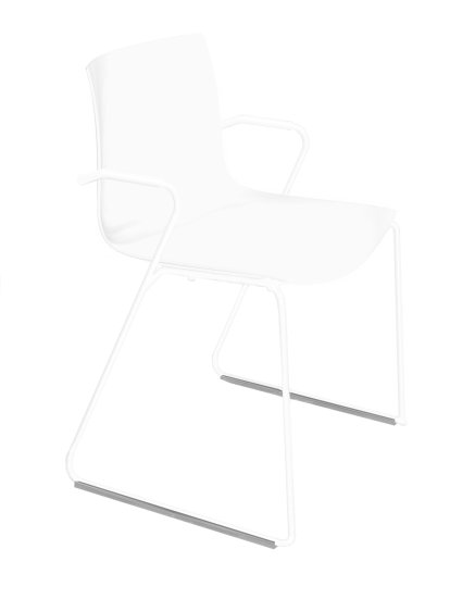 Catifa 46 Sledge, White, Unicoloured, White, With armrests