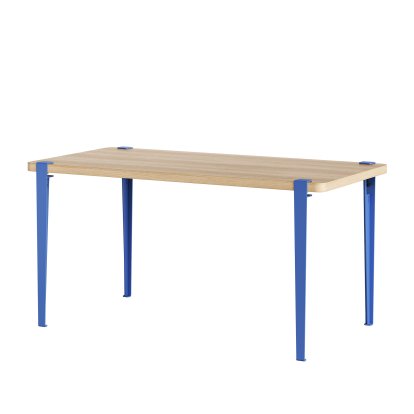 Balthazar Dining Table, Oak finish, Azure Blue