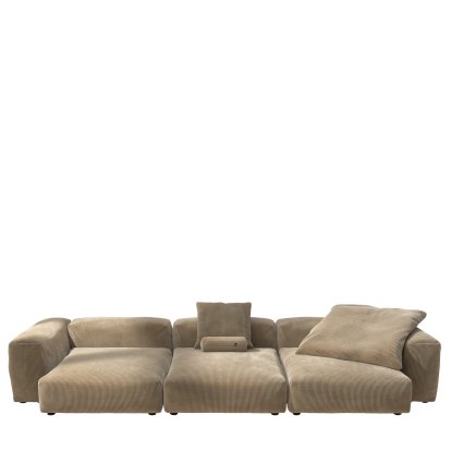 Vetsak Sofa Set 5, Cord velours - Sand, With cushions
