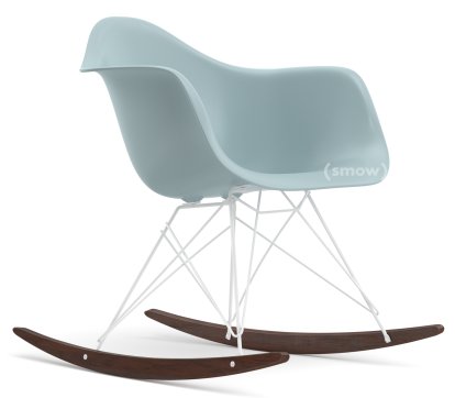 Eames Plastic Armchair RE RAR, Ice grey, Coated white, Dark maple