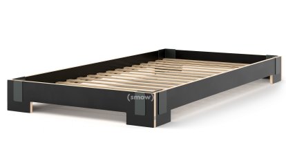 Tagedieb Stacking bed, 100 x 200 cm, Black, With rollable slatted base