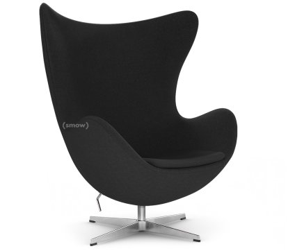 Egg Chair, Divina, Divina 191 - Black, Satin polished aluminium, Without footstool