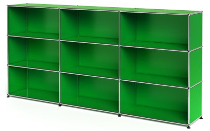 USM Haller Highboard XL, Customisable, USM green, Open, Open, Open