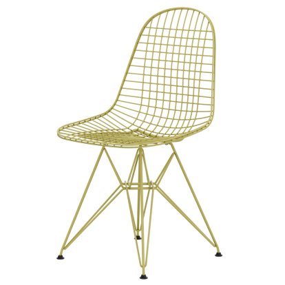 Wire Chair DKR , Powder-coated citron, Without upholstery, Without coshion cover