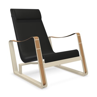 Cité Armchair, Base ecru/Leather nero