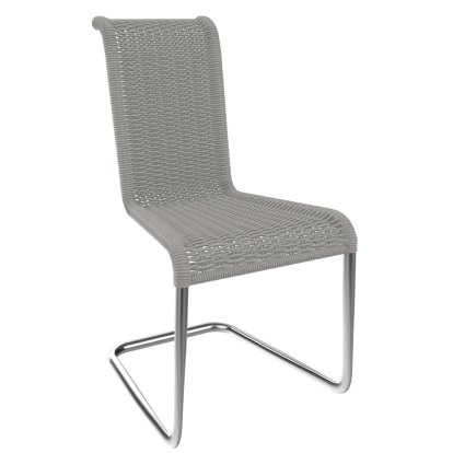 B20 Chair, Wickerwork I, White, Stainless steel, matt