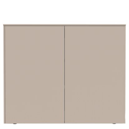 Aventa Sideboard with Doors, 120 cm, 4 Height grids, Melamine cashmere grey, Plastic glide