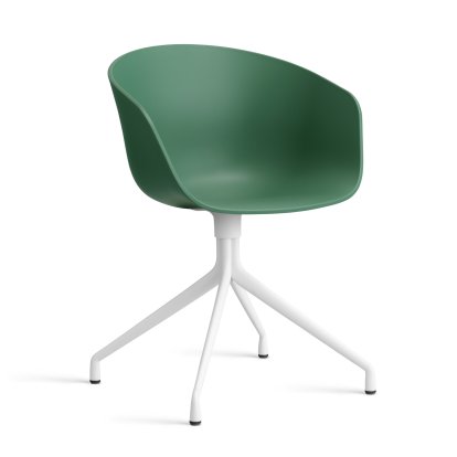 About A Chair AAC 20 Swivel Chair, Teal green 2.0, White powder coated aluminium
