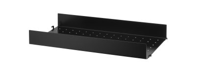 String System Metal Shelf, 58 x 30 cm, Edge deep, Black