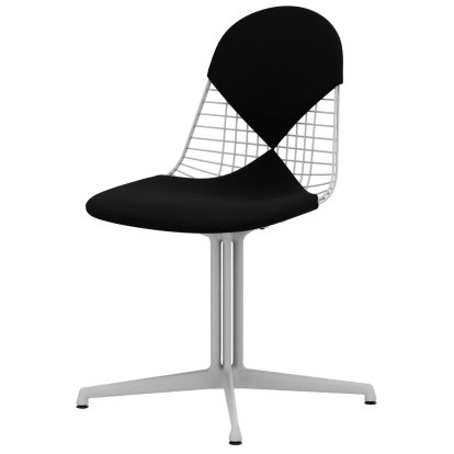 Wire Chair DKL, Coated white, Seat and backrest cushion (Bikini), Nero