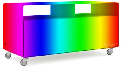 TV Lowboard R 108, RAL Pearl Colour, Industrial castors
