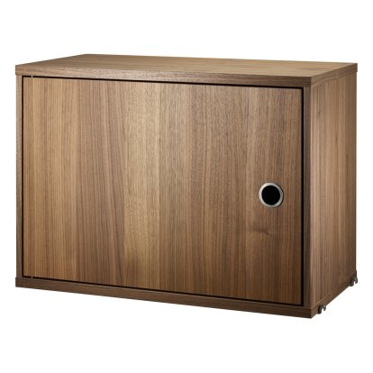 String System Cabinet with swing door, Walnut veneer