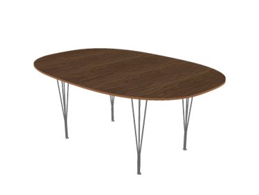 Superellipse Table, 180 x 120 cm, Walnut with veneer edge