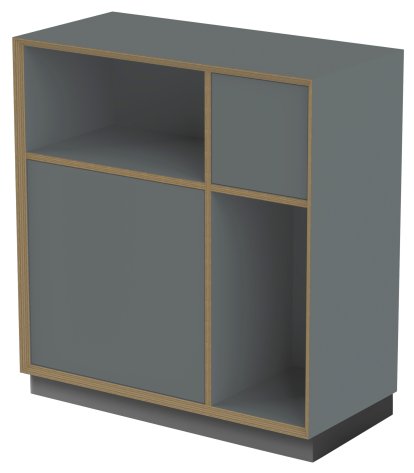 Vertiko Ply Shelf, Version 1, Anthracite, With base