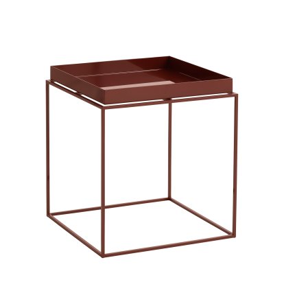 Tray Tables, H 40/44 x W 40 x D 40 cm, Chocolate - High gloss