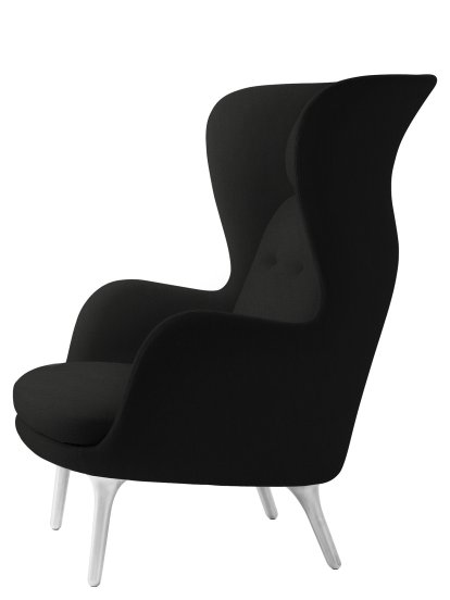 Ro Lounge Chair, Christianshavn 1175 - Black Uni, Without footstool