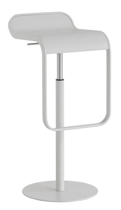 LEM Bar Stool, 66-79 cm, Pearl white lacquered