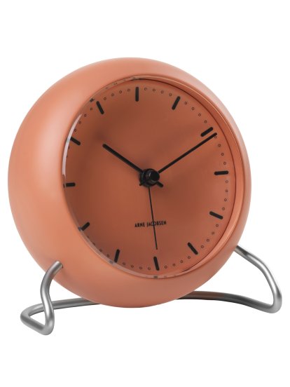 AJ City Hall Bordur Table Clock, Pale Orange
