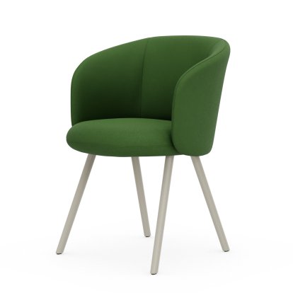 Mikado Armchair, Aluminium powder coated chalk, Plano, Grass green / forest, Glides for carpets