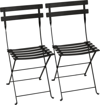 Bistro Folding Chair Set of 2, Liquorice