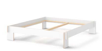 Siebenschläfer Bed, 180 x 200 cm, Without headboard, White, Without slatted base
