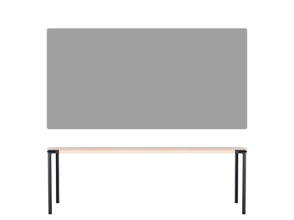 Seiltänzer Table, 75 x 220 x 90 cm, Linoleum grey, Black