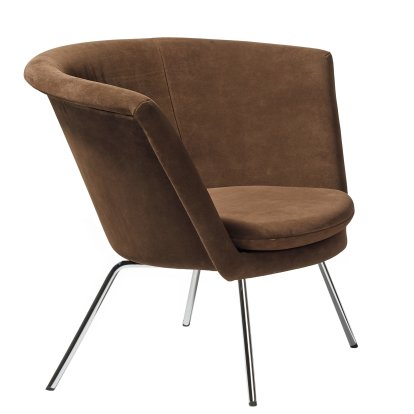 H57 Armchair, Powdercoated black, Suede leather, Mocca