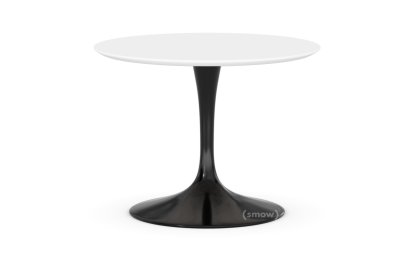 Saarinen Round Sofa Table, Small (Height 36/37 cm, ø 51 cm), Black, Laminate white