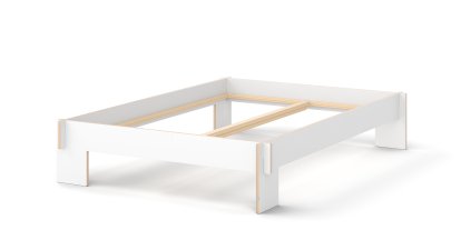 Siebenschläfer Bed, 140 x 200 cm, Without headboard, White, Without slatted base