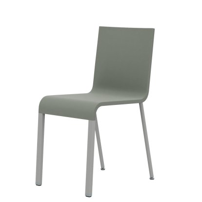 .03 Chair, Non-stackable, Base powder-coated silver sleek, Without armrests, Grey