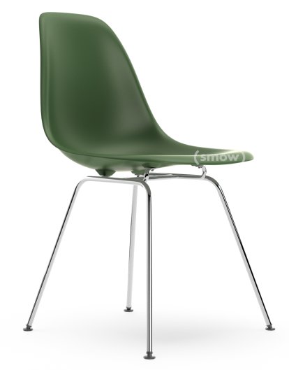 Eames Plastic Side Chair RE DSX, Forest, Without upholstery, Without upholstery, Standard version - 43 cm, Chrome-plated